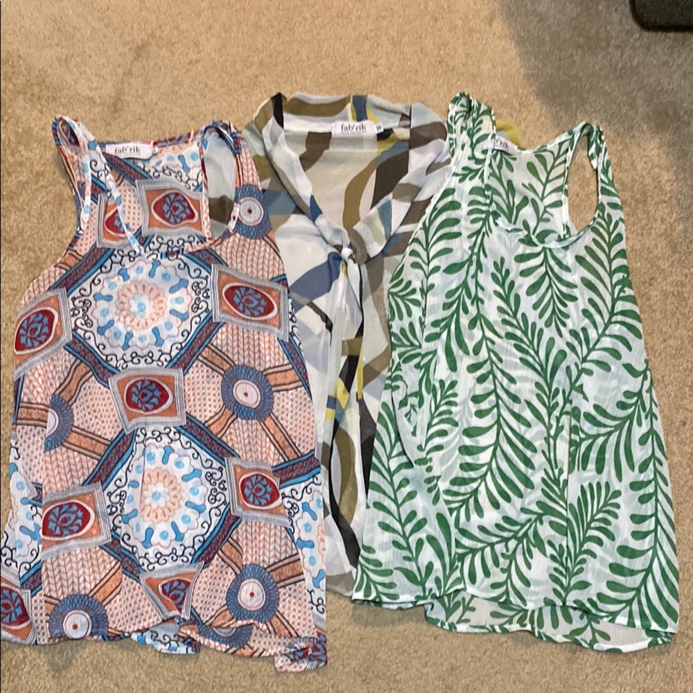 Patterned Sleeveless Tops - Set of Three Size S Fab’rik